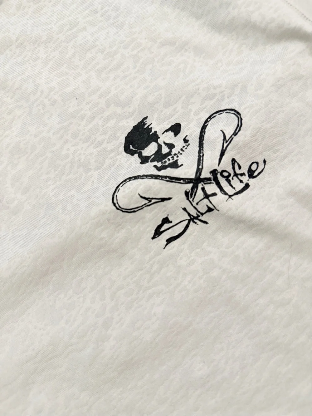 Salt Life White Short-Sleeve Tee with Navy Chest Logo